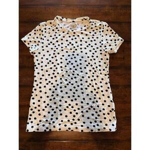 L'Agence Ressi Ecru / Black Polka Dot T-Shirt, Size Small